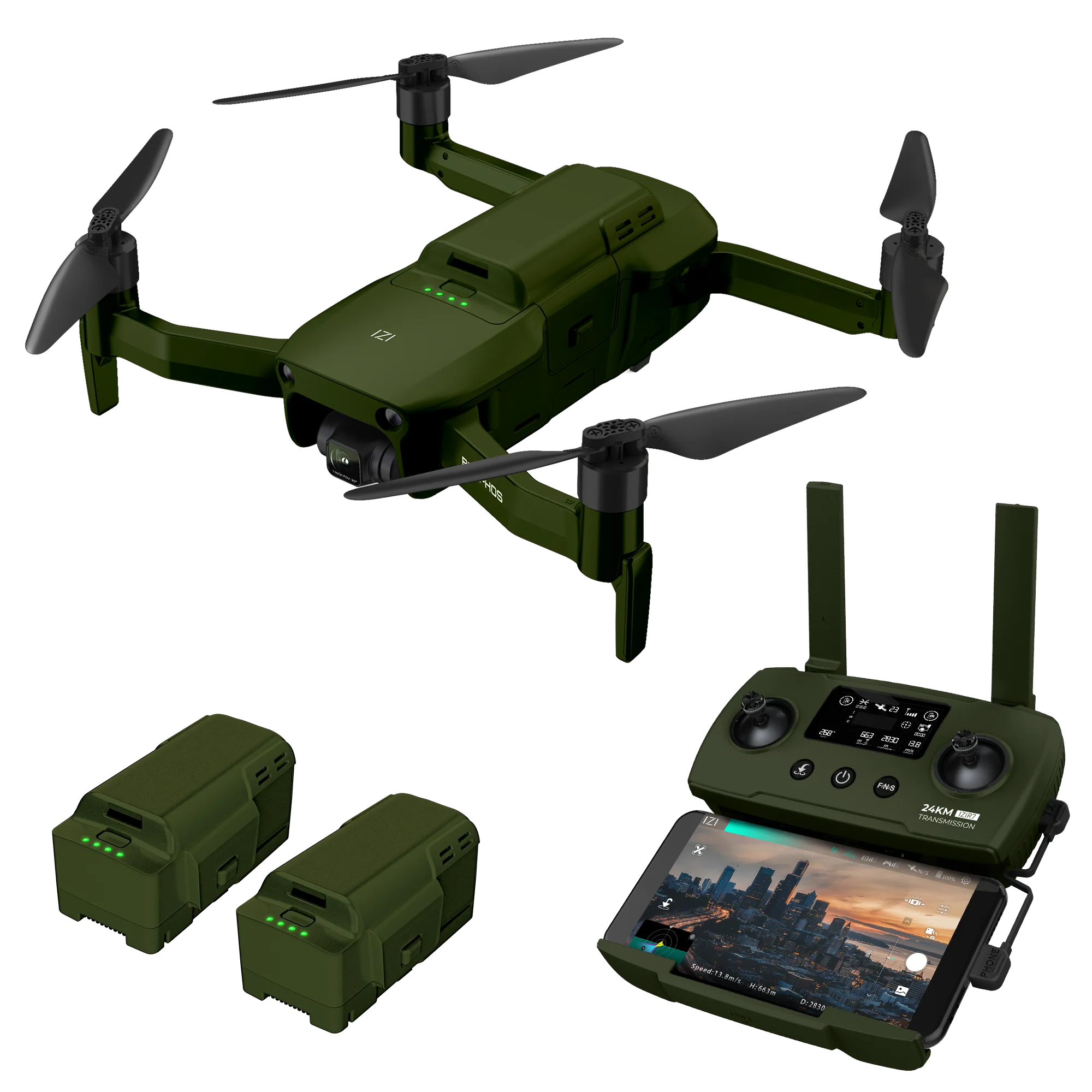 IZI Brephos Professional Drone with 4K60FPS, 1” CMOS 48MP Camera, 3-Axis Gimbal, Obstacle Avoidance, Lunavision, 24Km Range - Image 3