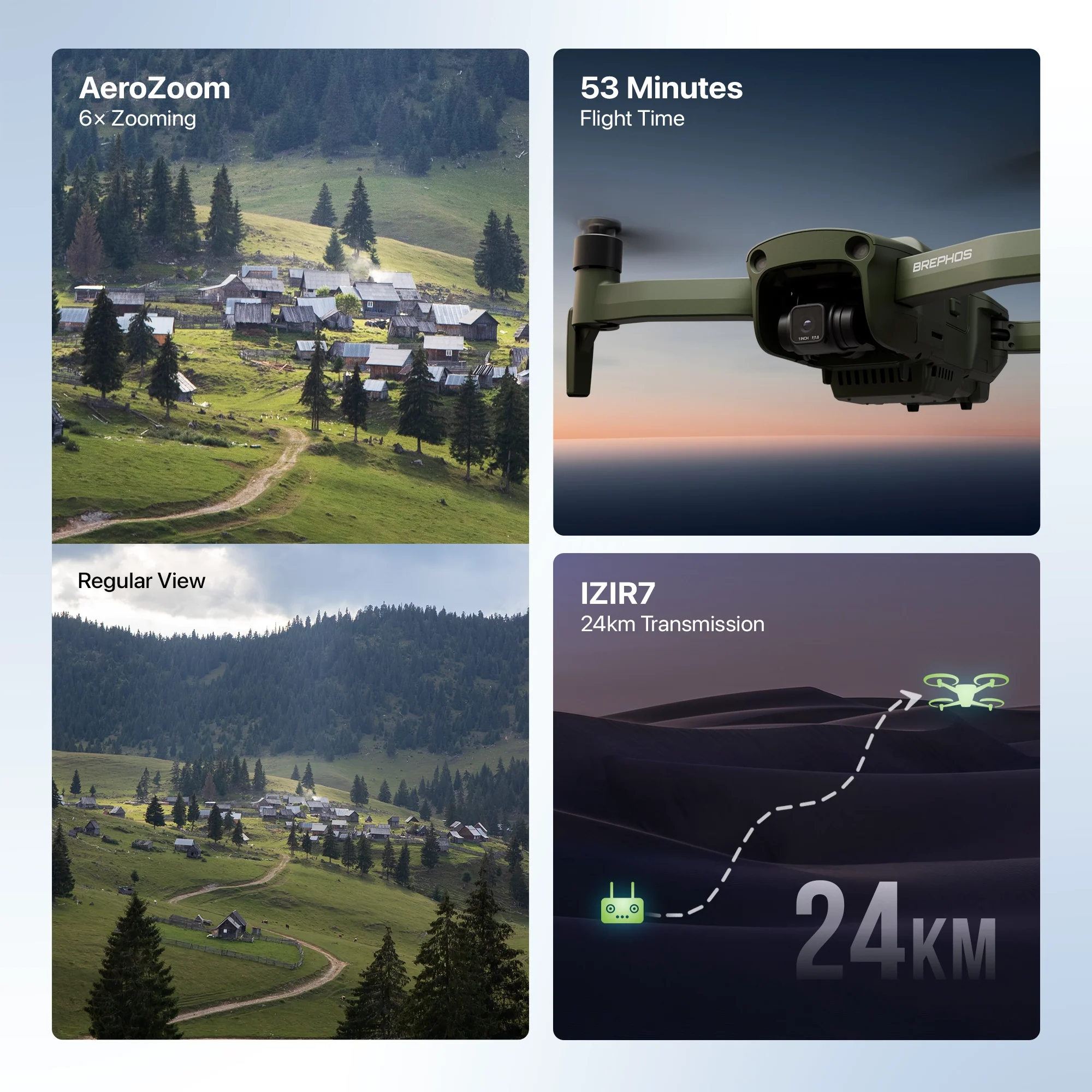 IZI Brephos Professional Drone with 4K60FPS, 1” CMOS 48MP Camera, 3-Axis Gimbal, Obstacle Avoidance, Lunavision, 24Km Range - Image 9