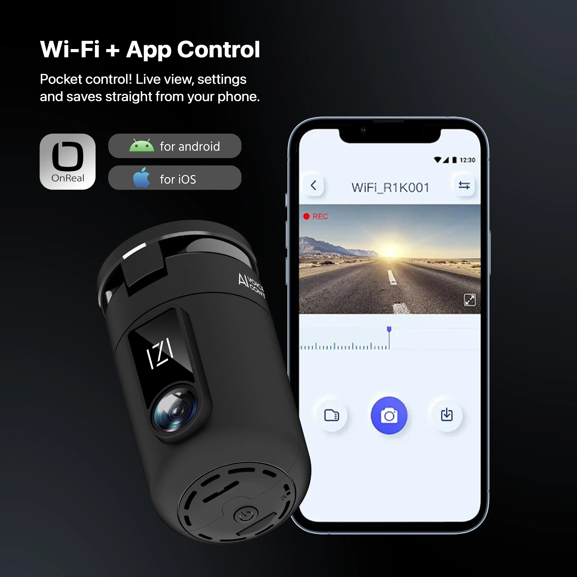 IZI Drive360 Car Dashcam | 360° SpinVision Lens | AI Voice Control | NightSafe HD | 170° Wide Lens | Parking Guard - Image 10