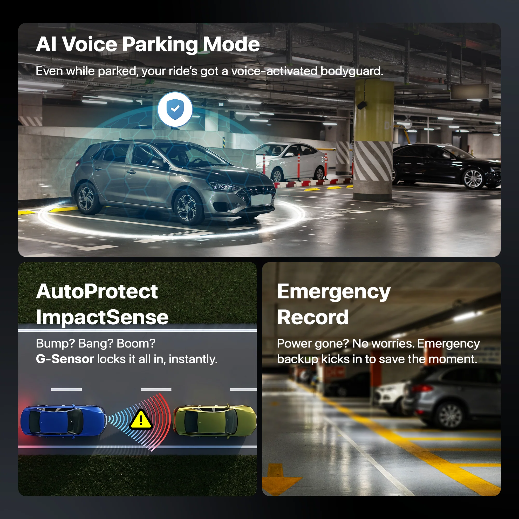 IZI Drive360 Car Dashcam | 360° SpinVision Lens | AI Voice Control | NightSafe HD | 170° Wide Lens | Parking Guard - Image 8