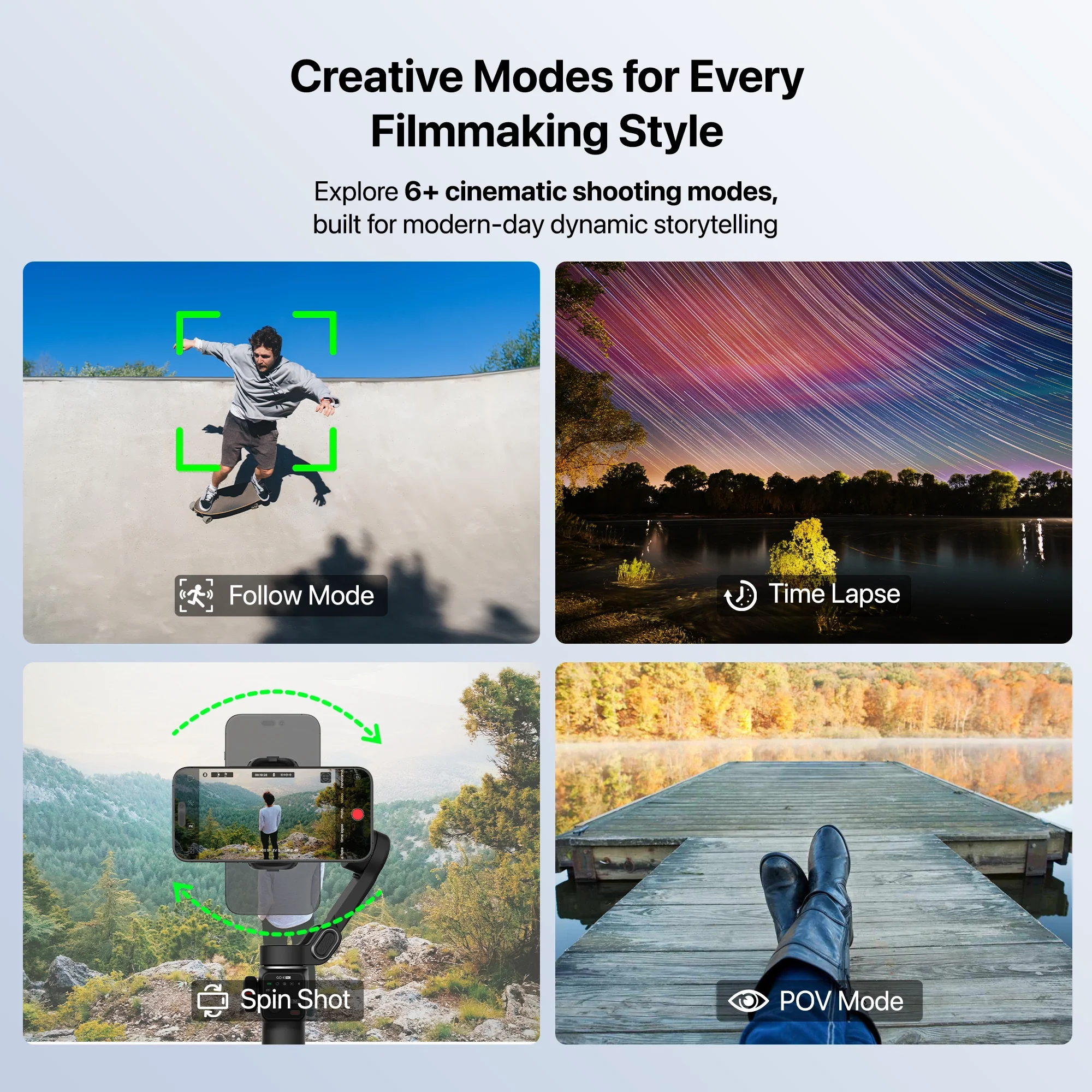 IZI GO-X PRO Foldable 3-Axis Smartphone Gimbal with Extendable Telescopic Rod, Pro Modes, AI Face Tracking & 10H Battery Life - Image 10