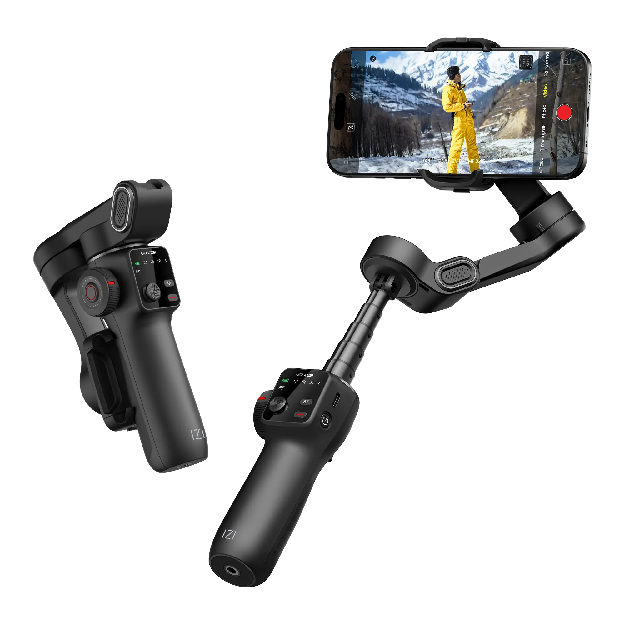 IZI GO-X PRO Foldable 3-Axis Smartphone Gimbal with Extendable Telescopic Rod, Pro Modes, AI Face Tracking & 10H Battery Life - Image 3