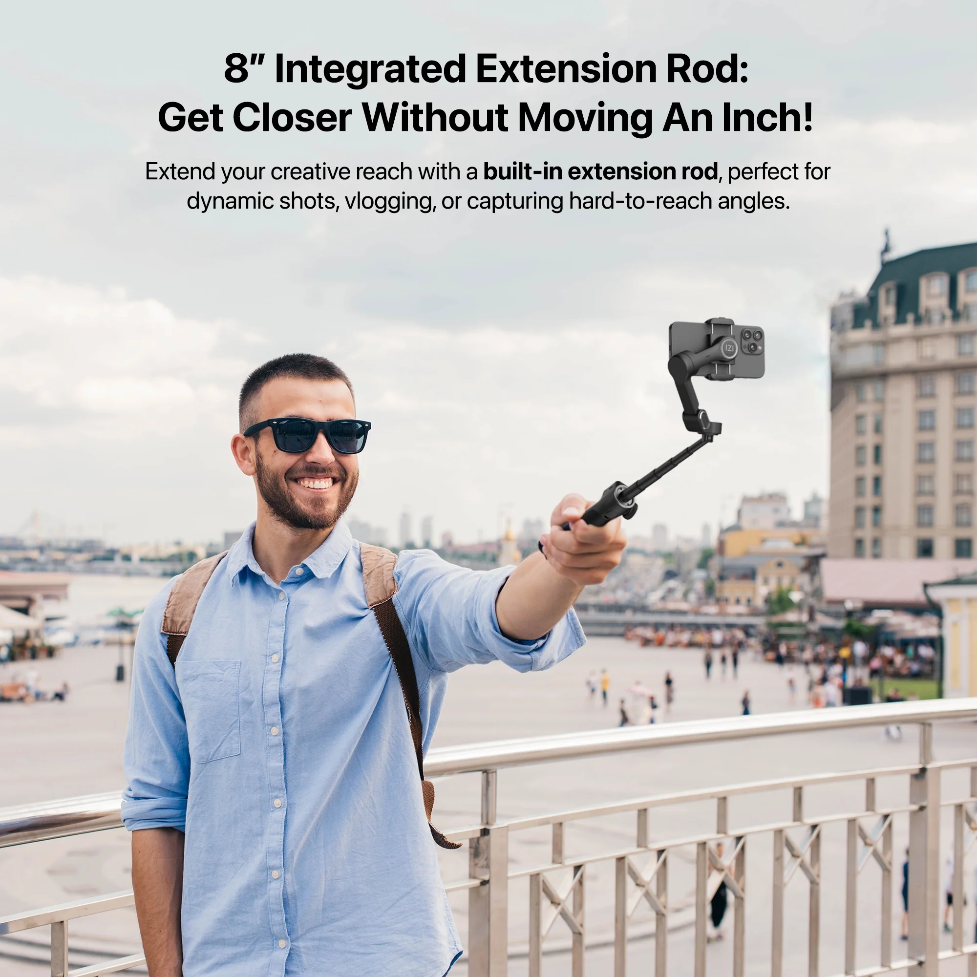 IZI GO-X PRO Foldable 3-Axis Smartphone Gimbal with Extendable Telescopic Rod, Pro Modes, AI Face Tracking & 10H Battery Life - Image 6