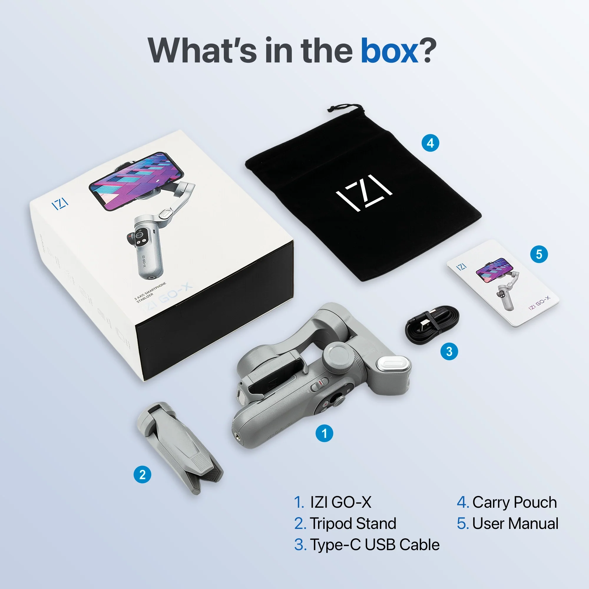 IZI GO-X 3-Axis Smartphone Gimbal with Wireless Charging, Creative Modes, OLED Display, AI Face Tracking & 10H Battery - Image 12