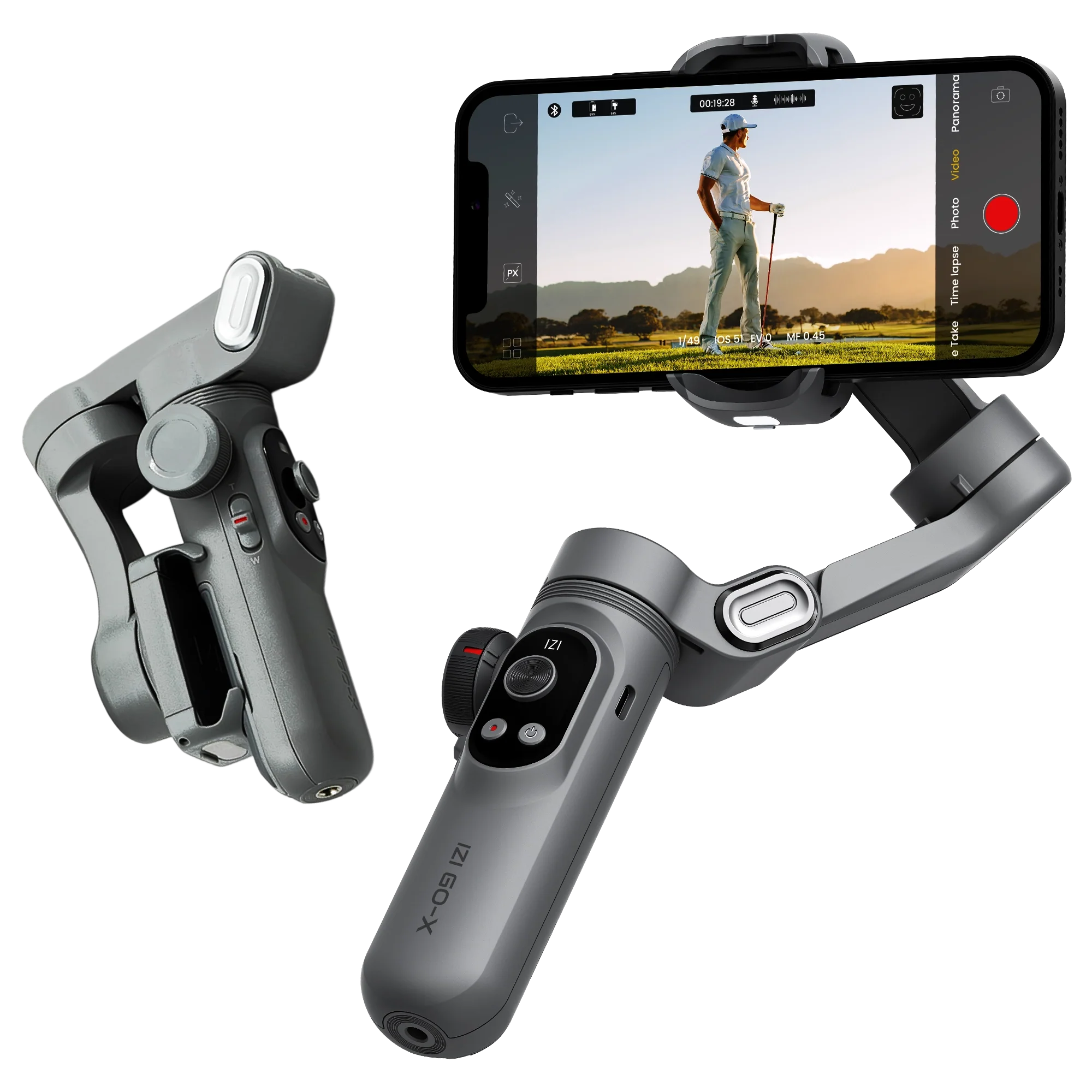 IZI GO-X 3-Axis Smartphone Gimbal with Wireless Charging, Creative Modes, OLED Display, AI Face Tracking & 10H Battery - Image 3