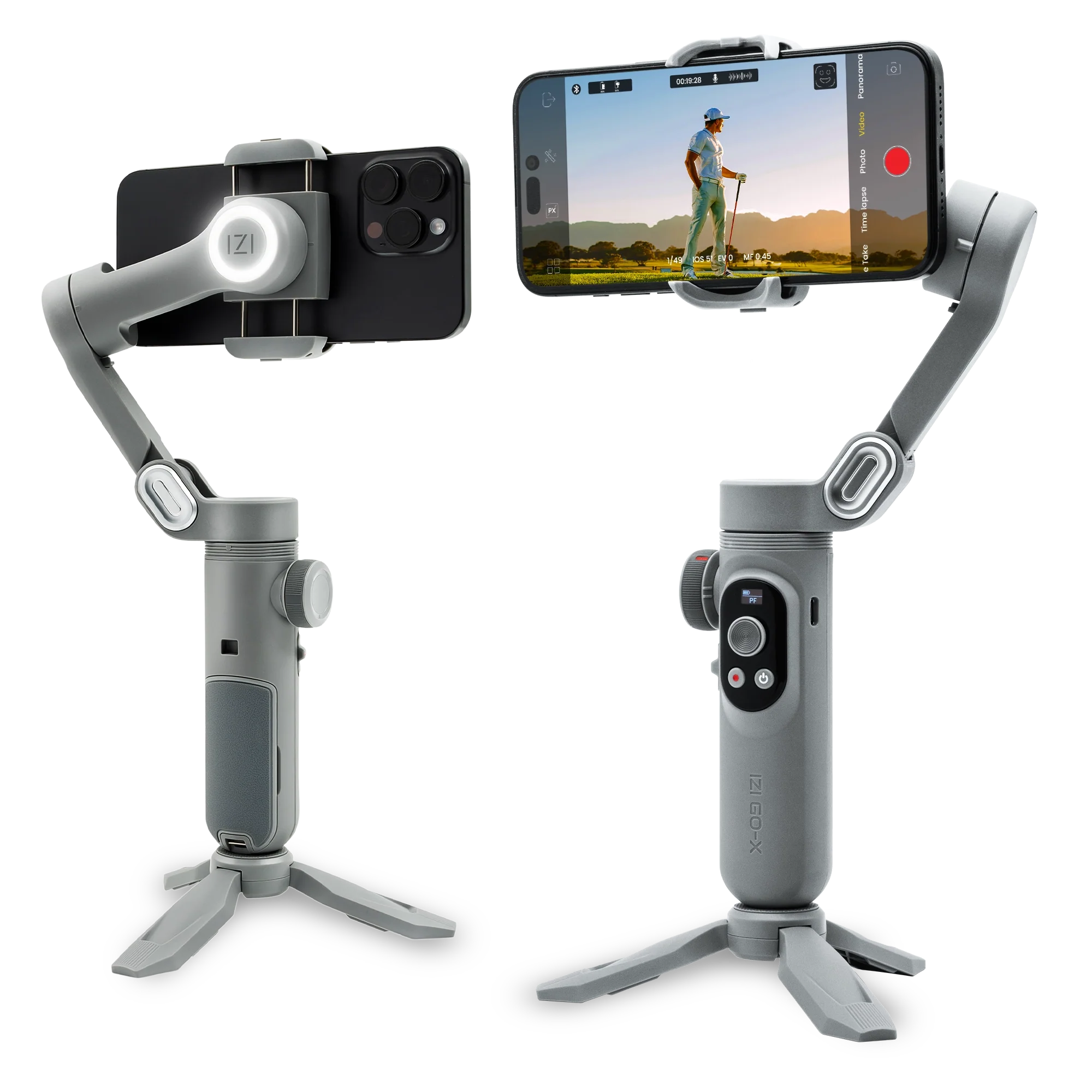 IZI GO-X 3-Axis Smartphone Gimbal with Wireless Charging, Creative Modes, OLED Display, AI Face Tracking & 10H Battery - Image 4