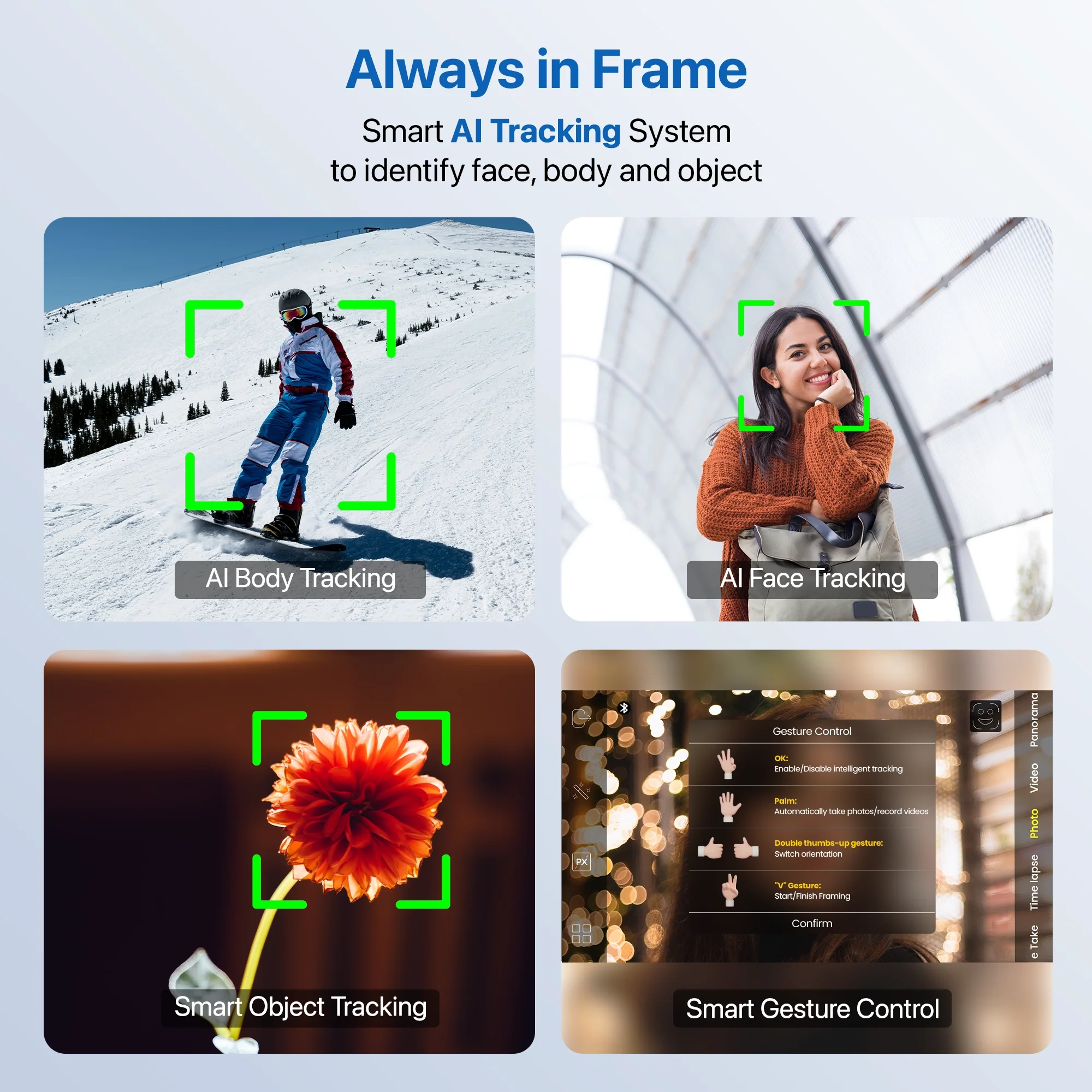 IZI GO-X 3-Axis Smartphone Gimbal with Wireless Charging, Creative Modes, OLED Display, AI Face Tracking & 10H Battery - Image 7