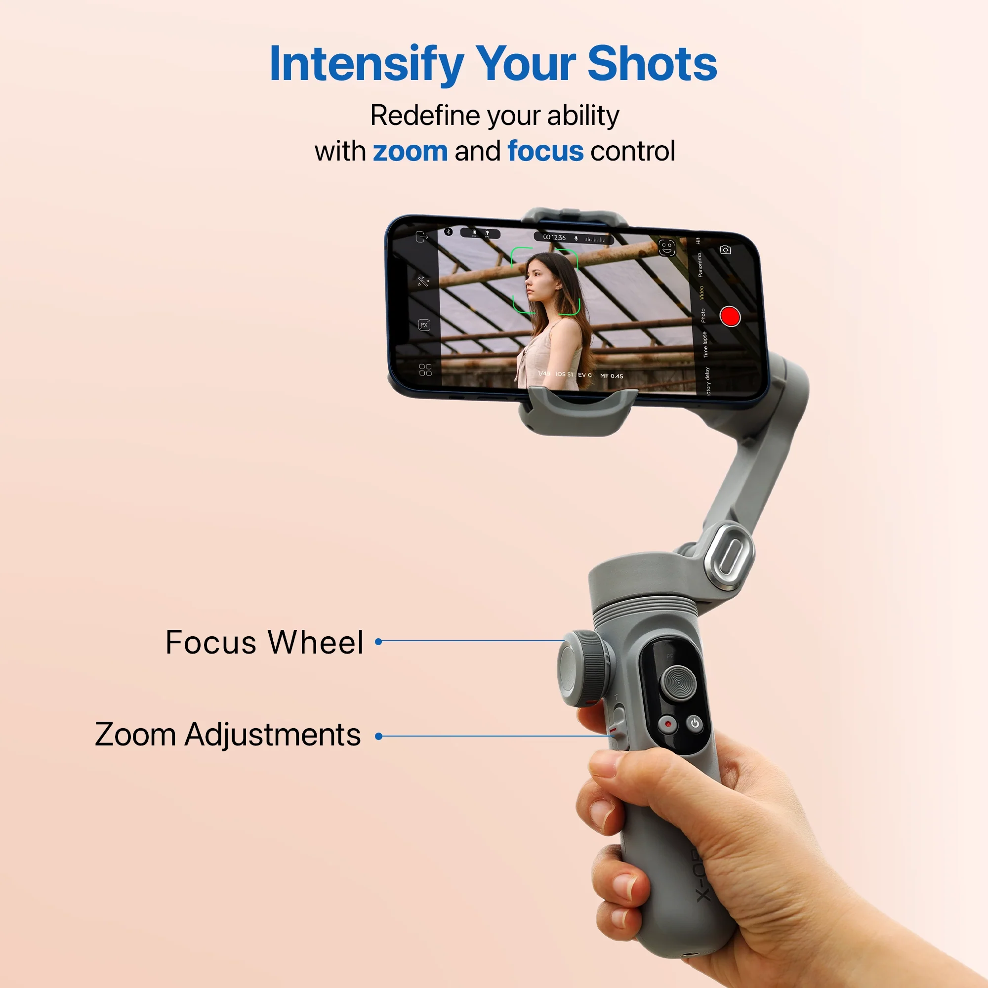 IZI GO-X 3-Axis Smartphone Gimbal with Wireless Charging, Creative Modes, OLED Display, AI Face Tracking & 10H Battery - Image 9