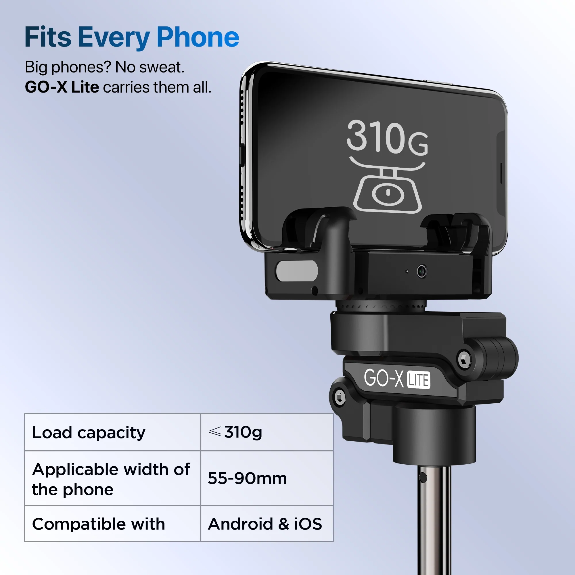 IZI GO X Lite Smartphone Gimbal Stabilizer with Built in Extendable Telescopic Rod | AI Tracking & Remote Control | 6H Battery - Image 9