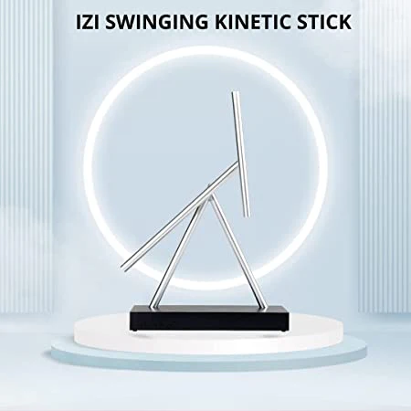 IZI Kinetic Sticks, Energy Sculpture, Perpetual Motion Machine, Piano Finish Base, Office Desk, Educational Science Machine, Office and School - Image 3