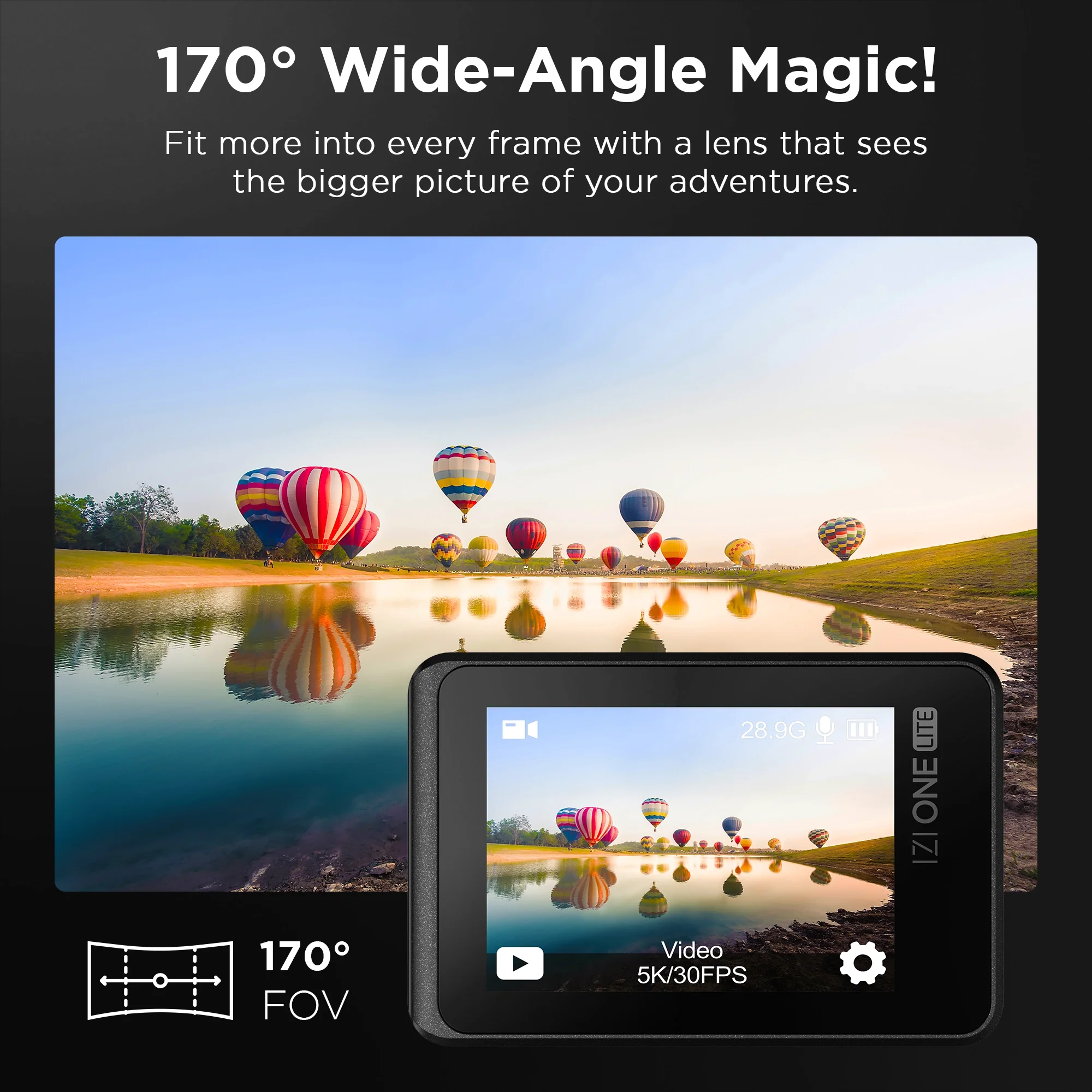 IZI One Lite 5K Action Camera - 4K 60FPS 50MP UHD Vlogging Cam, EIS Stabilization, 170° Wide Angle, 30M Waterproof - Image 8