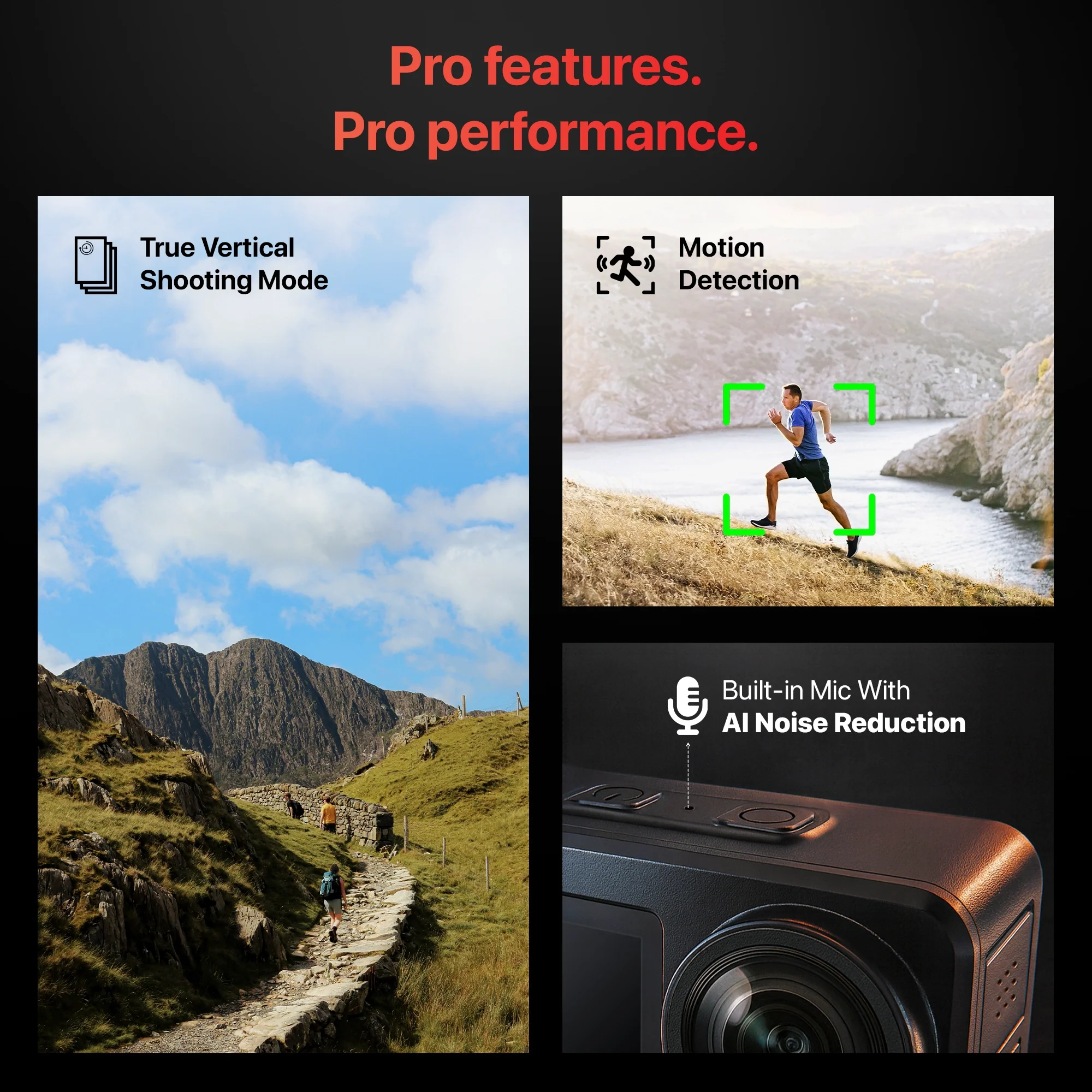 IZI One Pro 5.7K Action Camera with Sony STARVIS Sensor, 6-Axis Stabilization, 20M Waterproof, Dual Screens, 240 Min Battery - Image 9