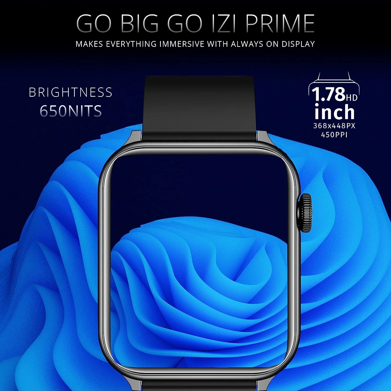 IZI Newly Launched Prime+ Smart Watch, 1.78" AMOLED Display, BT Calling, DIY Watch Face Studio, AI Voice Assistant, Inbuilt Games, Sports Mode, 60hz Refresh Rate, Rotating Crown, 7 Days Battery - Image 4