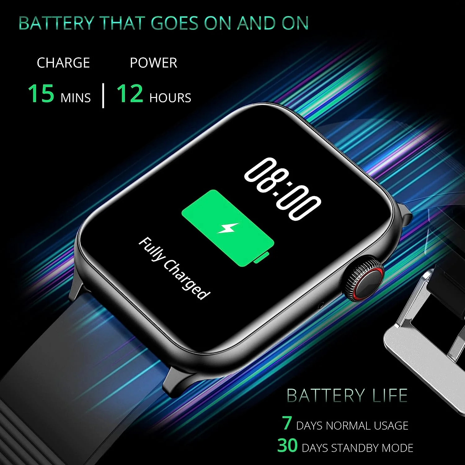 IZI Newly Launched Prime+ Smart Watch, 1.78" AMOLED Display, BT Calling, DIY Watch Face Studio, AI Voice Assistant, Inbuilt Games, Sports Mode, 60hz Refresh Rate, Rotating Crown, 7 Days Battery - Image 8