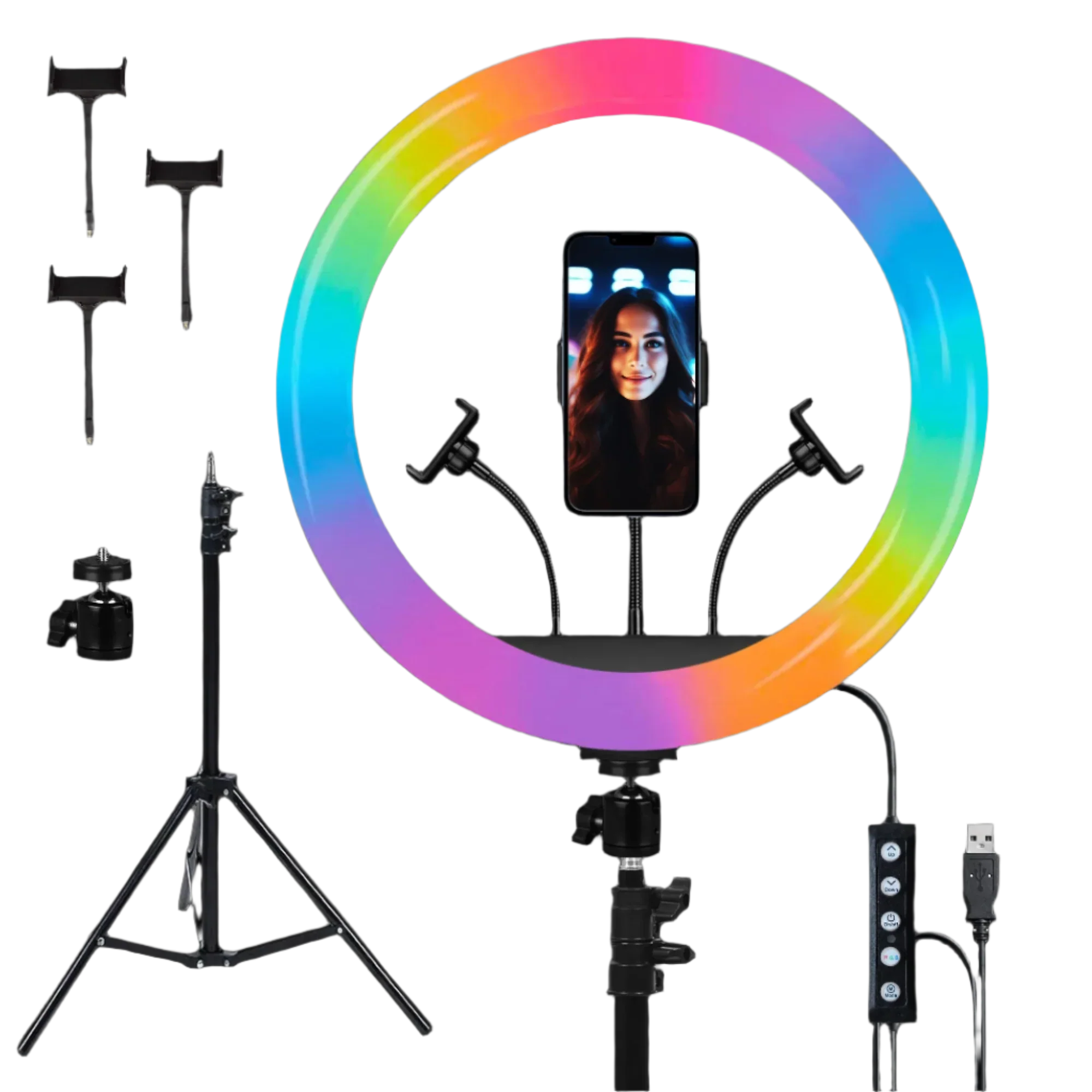 IZI RGB Ring Light 16 Inch with Tripod - 28+ Modes & 15 RGB Colors - Image 3