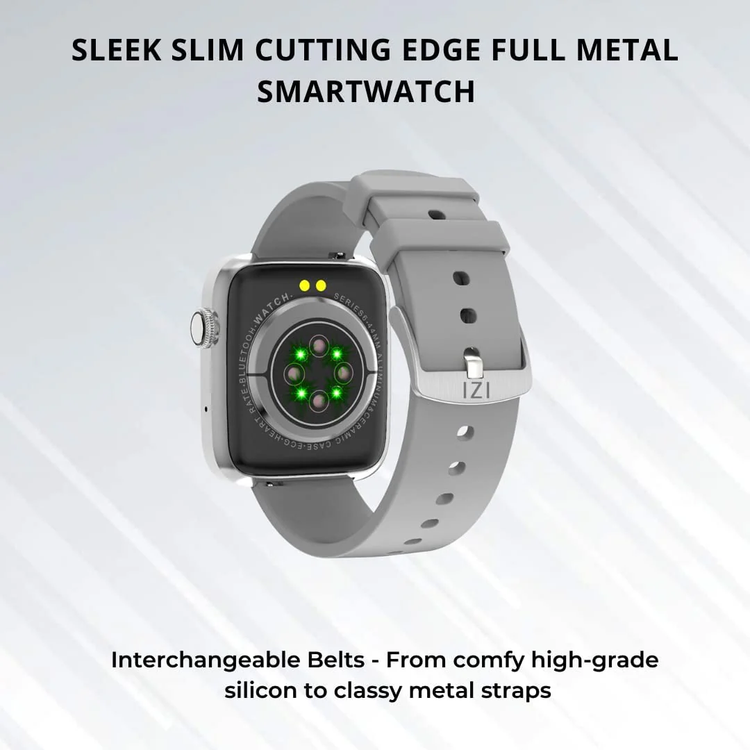 IZI Smart Calling Fitness Smartwatch | Ultra 3D Full Touch HD | Health Suite and Sports Tracking Mode | AI Voice Assistant | 200+ Watch Faces (Square + Grey Silicone) - Image 7