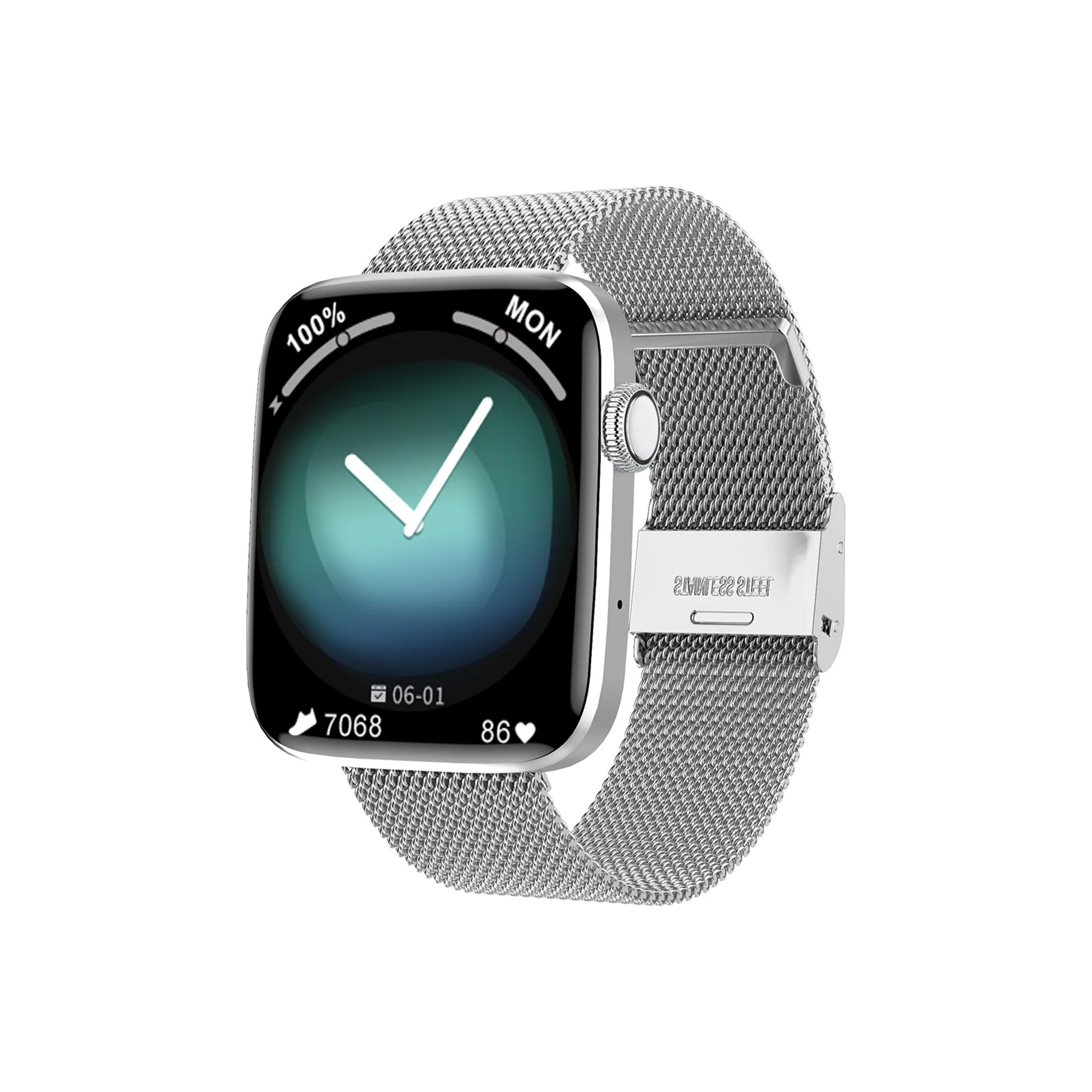 IZI Smart Calling Fitness Smartwatch | Ultra 3D Full Touch HD | Health Suite and Sports Tracking Mode | AI Voice Assistant | 200+ Watch Faces (Square + Grey Silicone) - Image 9