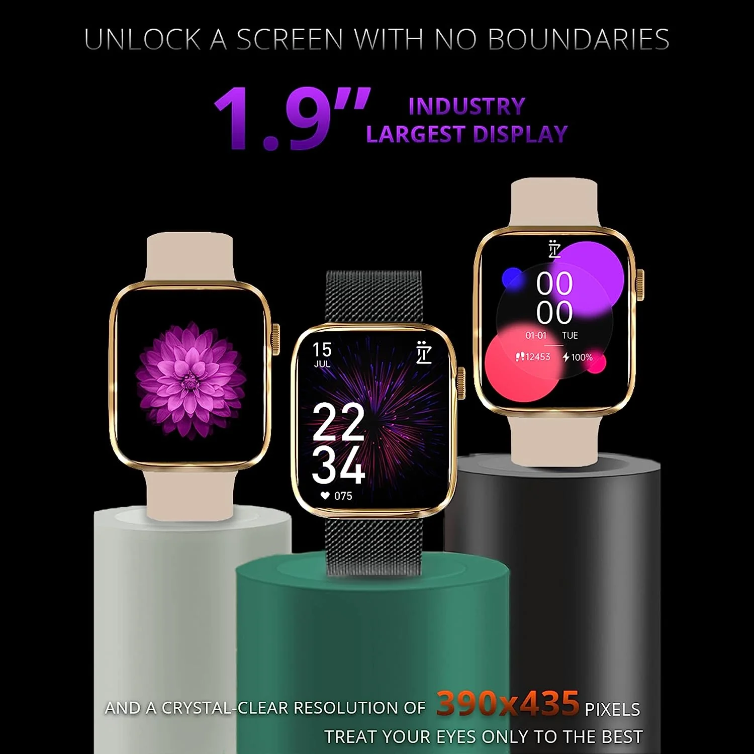IZI Smart Pro with a 1.92" Retina Display, Bluetooth Calling, Always-On Display, AI Voice Assistant, Activity Tracker,ECG,SpO2,BP Monitoring, 5-Day Battery Life, and 2 Premium Interchangeable Straps. - Image 4