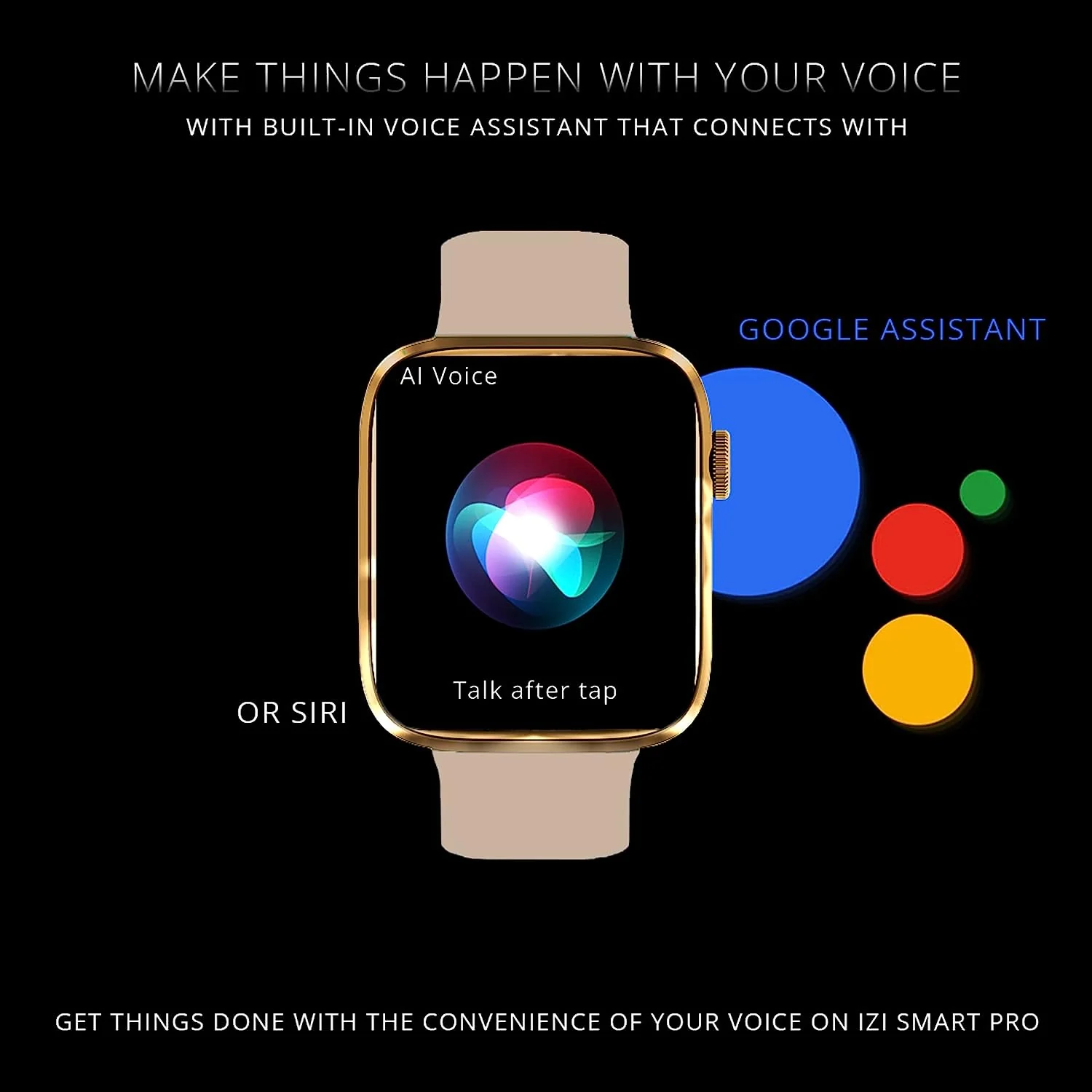IZI Smart Pro with a 1.92" Retina Display, Bluetooth Calling, Always-On Display, AI Voice Assistant, Activity Tracker,ECG,SpO2,BP Monitoring, 5-Day Battery Life, and 2 Premium Interchangeable Straps. - Image 9