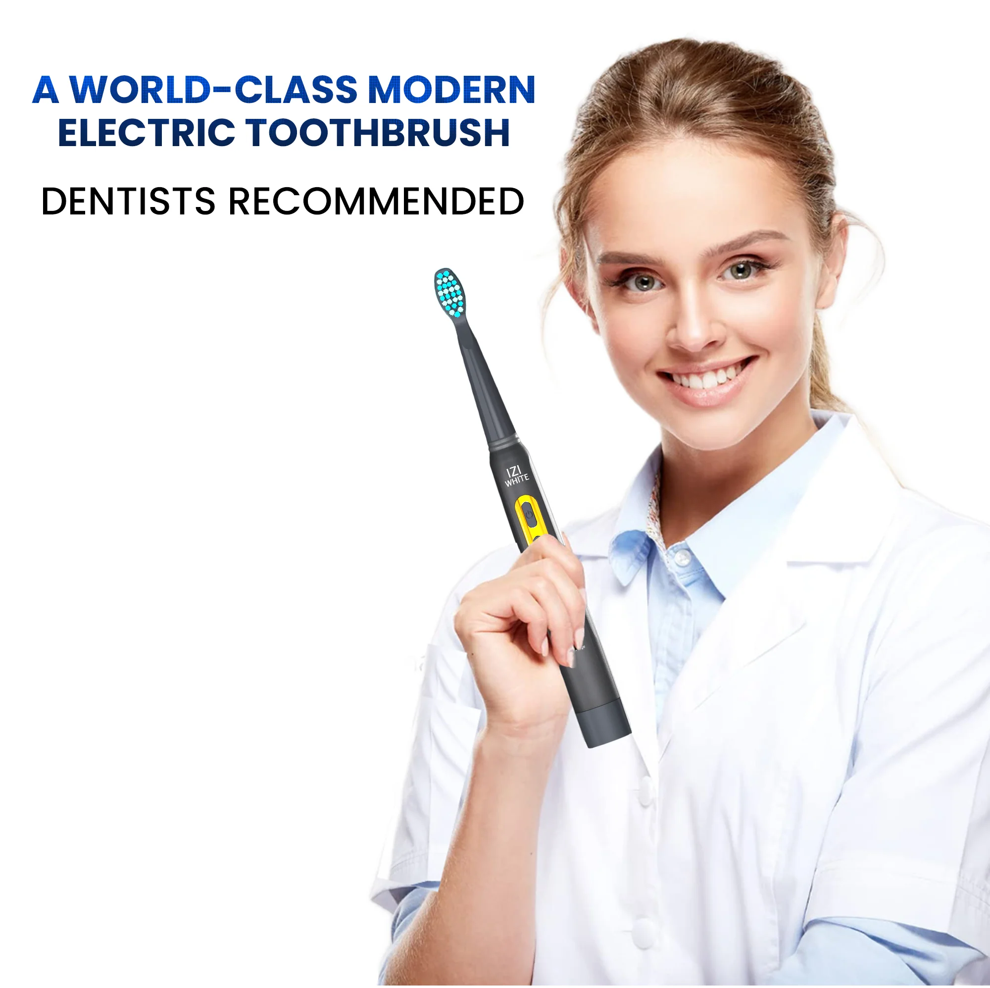 IZI White Ultra Sonic Whitening Electric Toothbrush | 360 Deep Clean | Electric Rechargeable Toothbrush for Adults | 40000 Stroke/Minute | 5 brushing modes | Smart Timer and 4 Brush Heads (Pack of 1) - Image 9