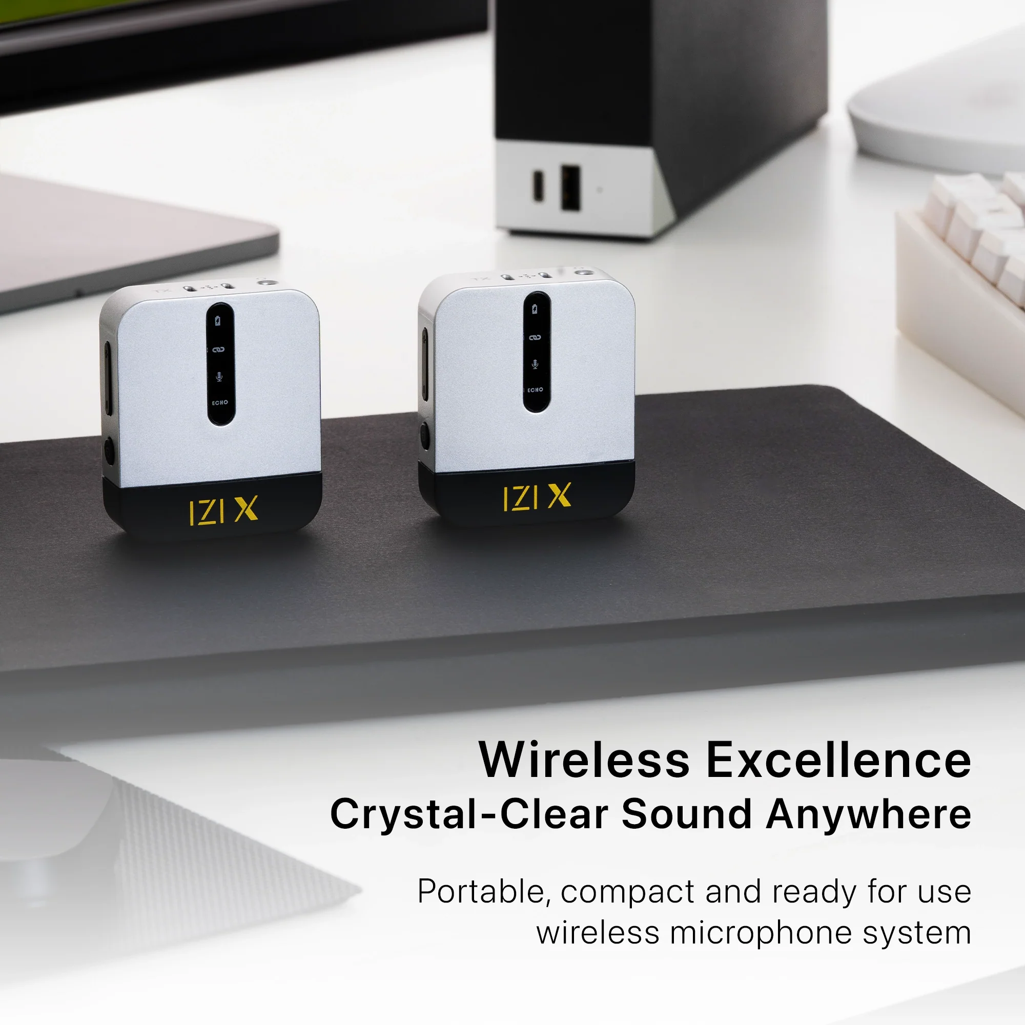 IZI X Dual Channel Wireless Microphone: 360° Omni, 120M Range, ANC, 15Hr Playback, Fast Charge - Image 3
