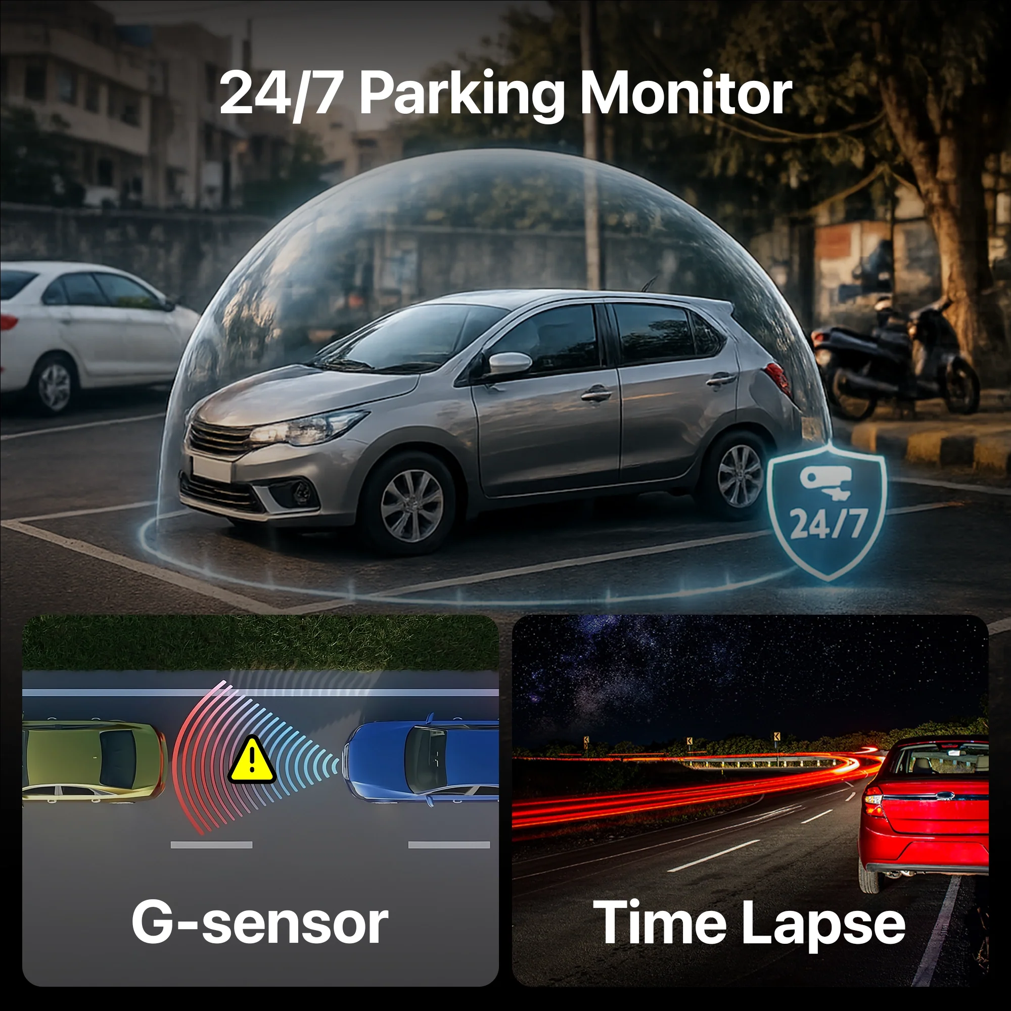 IZI Drive N700 5 MP Car Dashboard Camera, 2.5K, Night Vision, WiFi, 512GB Storage Support - Image 9