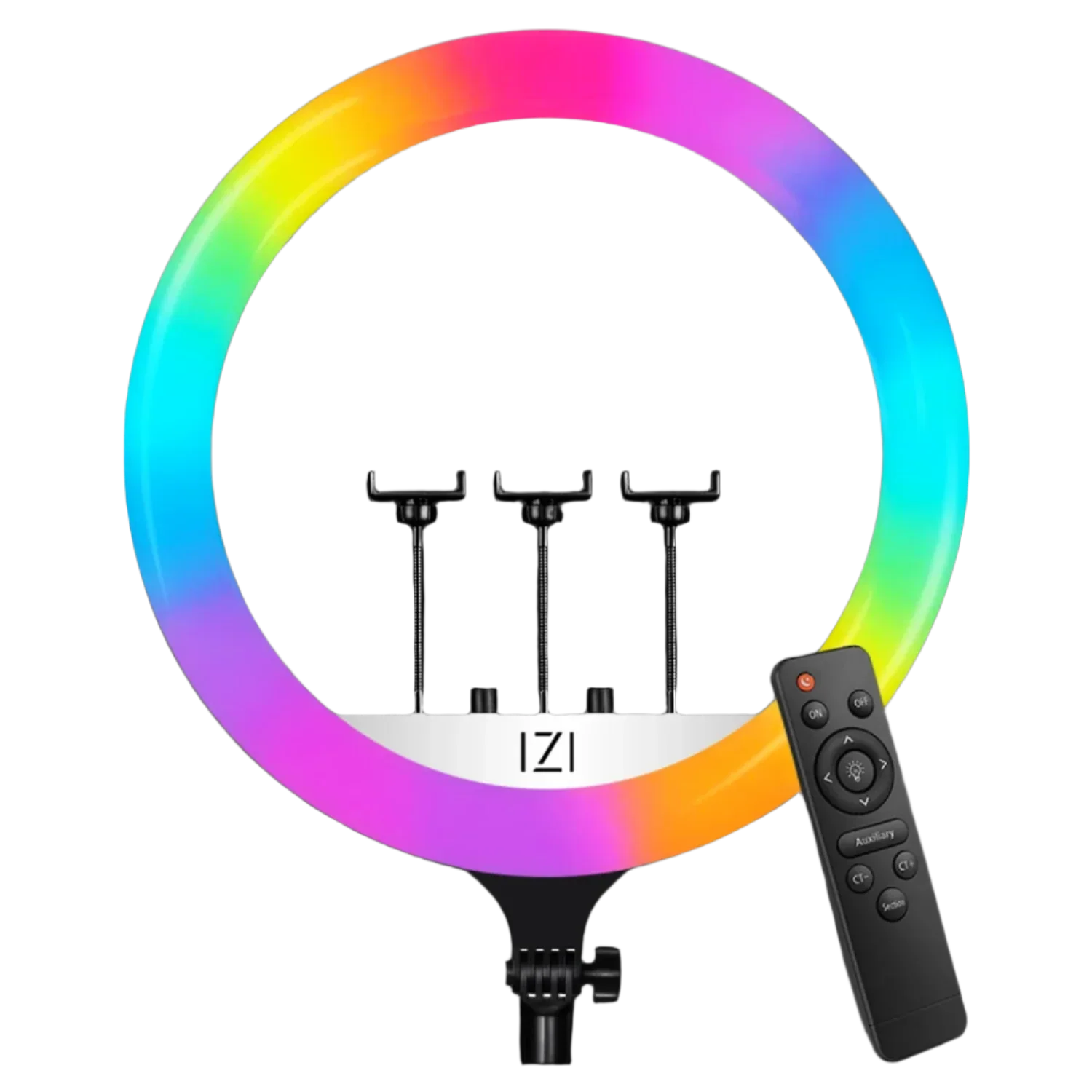 IZI RGB LED 18 Inch Ring Light, 28+ Multicolor Modes with Anti skid base for YouTube, Photo Video Shoots, Live Streaming, Makeup, iPhone/Android Phone & Camera Compatible, Without Tripod - Image 3